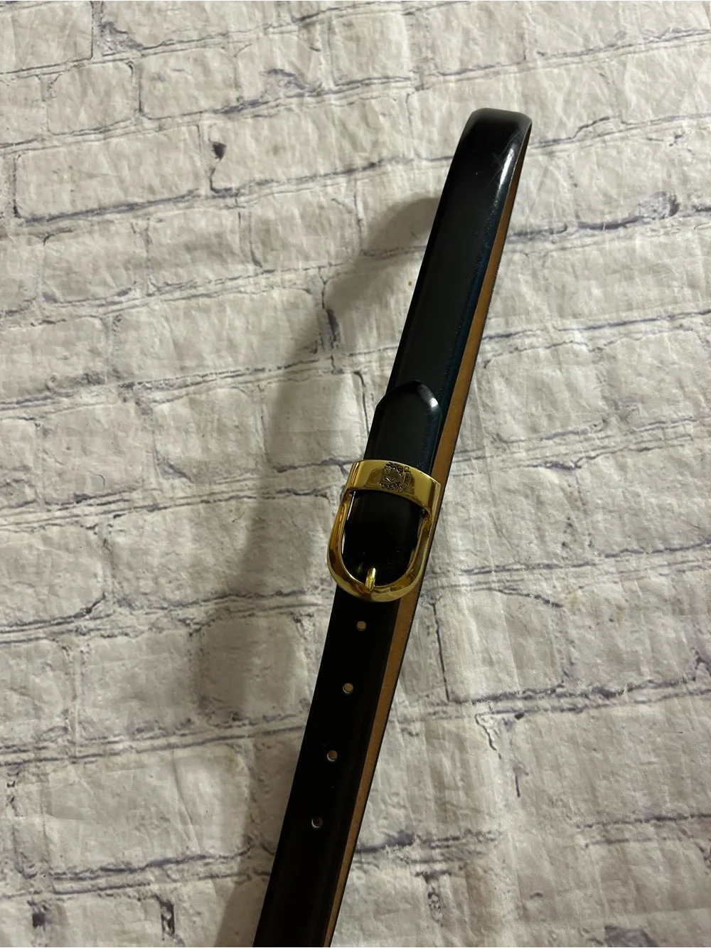 JONES NEW YORK HAND GLAZED P.U.COATED SPLIT COWHIDE TAIWAN MADE BLACK BELT L
